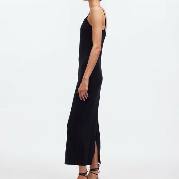 NWT Madewell Women's XS Black Knit Tank Midi Dress Sleeveless Summer - Picture 2 of 10